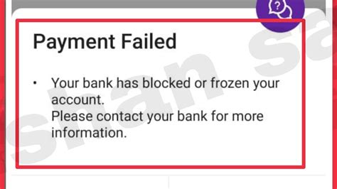 Payment during account freeze .